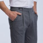 city pant en merinos une pince gris Walter Wolbe