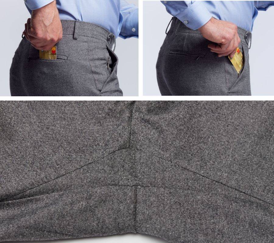 Frison pantalon flanelle sans pince gris Wolbe