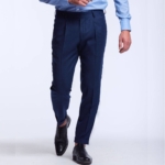 Walter Wolbe blue merino flannel trousers