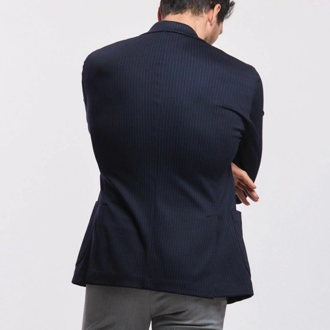 veste extensible Gianni à rayure craie 100% merinos Wolbe