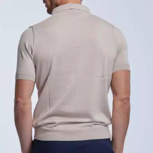Arguin merino sand short-sleeved polo shirt Wolbe