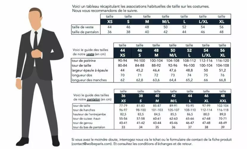 Ultim Wolbe suit size guide