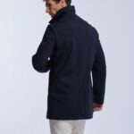 Cassius lightweight mackintosh in merino wool Storm system by Wolbe